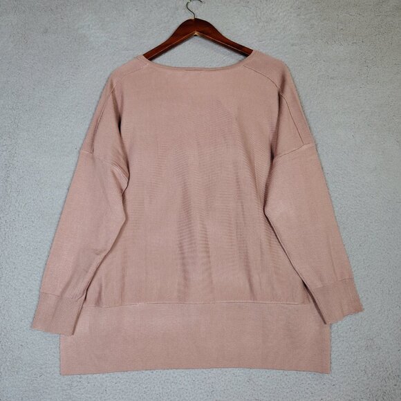 Adrianna Papell Tunic Sweater Women's XL Cocoa Knit Drop Shoulder Boat Neck NWT - Picture 2 of 11